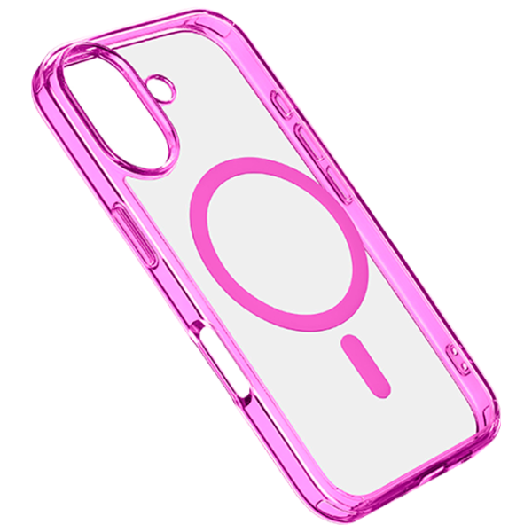 Чехол для смартфона Apple iPhone 16 Cellularline / MagSafe Back / ТПУ / Прозрачный Розовый photo 1