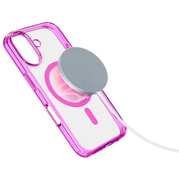 Чехол для смартфона Apple iPhone 16 Cellularline / MagSafe Back / ТПУ / Прозрачный Розовый photo 2