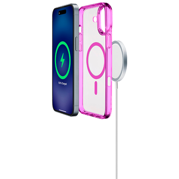 Чехол для смартфона Apple iPhone 16 Cellularline / MagSafe Back / ТПУ / Прозрачный Розовый photo 3