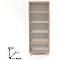 Dulap Smartex N4 80 x 40 x 208 / DSP / White - Stejar Deschis photo 2