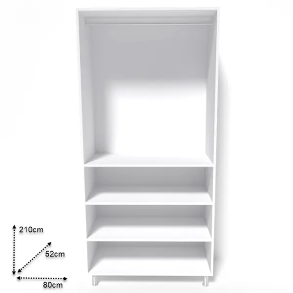 Шкаф Smartex N5 80 x 52см x 210 / ДСП / White photo 2