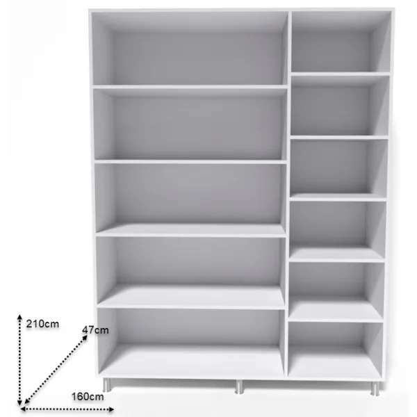 Шкаф Smartex N9 160 x 47см x 210 / ДСП / Белый - Графитовый photo 2 Шкаф Smartex N9 160 x 47см x 210 / ДСП / Белый - Графитовый photo 2