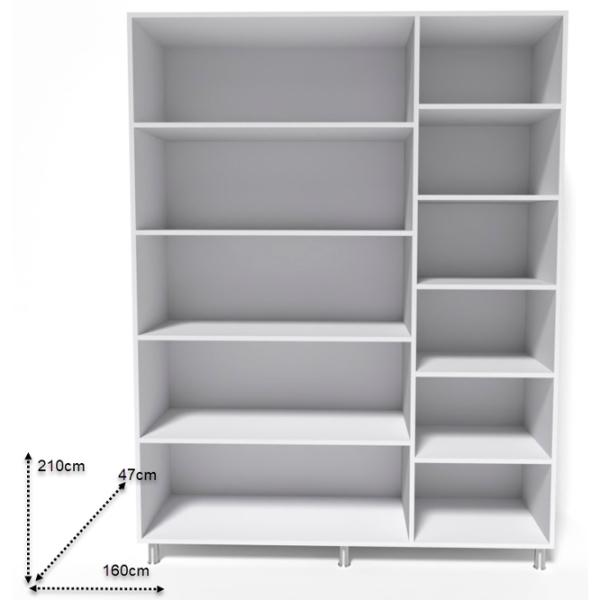 Шкаф Smartex N9 160 x 47см x 210 / ДСП / Белый - Графитовый photo 2 Шкаф Smartex N9 160 x 47см x 210 / ДСП / Белый - Графитовый photo 2