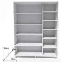 Dulap Smartex N9 160 x 47 x 210 / DSP / White - Stejar Deschis photo 2