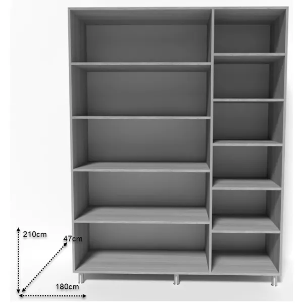 Dulap Smartex N9 180 x 47 x 210 / DSP / White - Stejar Deschis photo 2