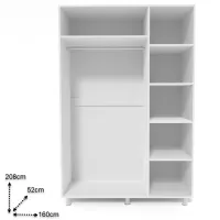 Шкаф Smartex N3 160 x 52см x 208 / ДСП / Белый - Графитовый photo 2