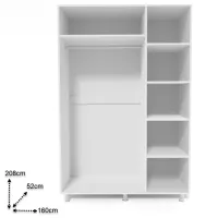 Dulap Smartex N3 160 x 52 x 208 / DSP / White - Stejar Deschis photo 2