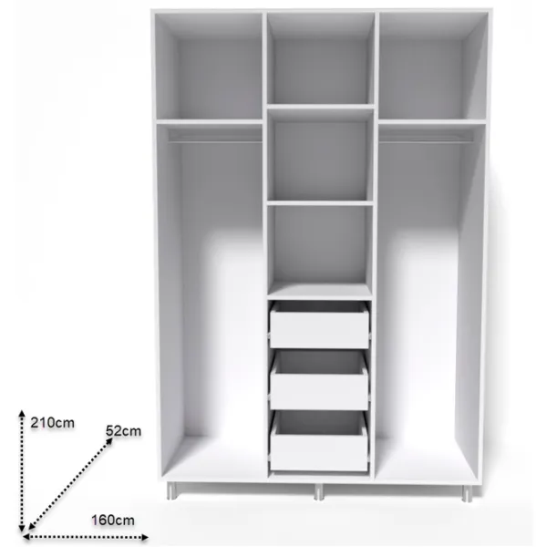 Dulap Smartex N12 160 x 52 x 210 / DSP / White photo 2