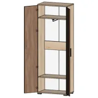 Шкаф Tisam 6602 71.9 x 40.5см x 202.5 / ДСП / Бук Артизан Перламутровый - Дуб Урбан Кофейный photo 2