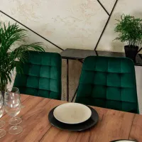 Scaun de bucătărie Mebel Elite Rick Velur/ Green Black photo 2