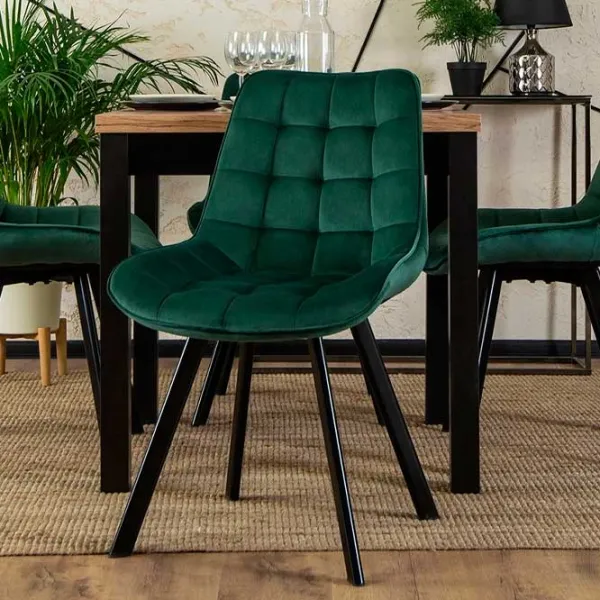 Scaun de bucătărie Mebel Elite Rick Velur/ Green Black photo 3 Scaun de bucătărie Mebel Elite Rick Velur/ Green Black photo 3