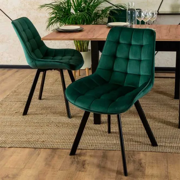 Scaun de bucătărie Mebel Elite Rick Velur/ Green Black photo 4 Scaun de bucătărie Mebel Elite Rick Velur/ Green Black photo 4