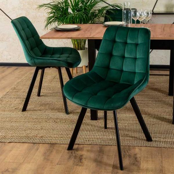 Scaun de bucătărie Mebel Elite Rick Velur/ Green Black photo 4 Scaun de bucătărie Mebel Elite Rick Velur/ Green Black photo 4