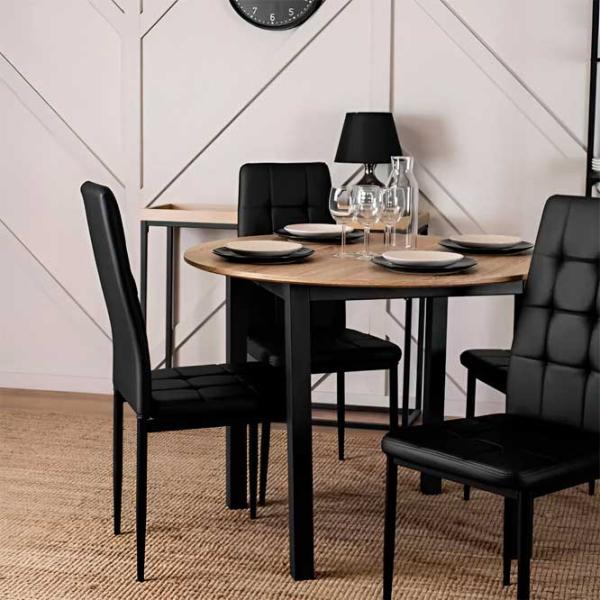 Scaun de bucătărie Mebel Elite Tex 2 Eko Piele artificială/ Black Black photo 4
