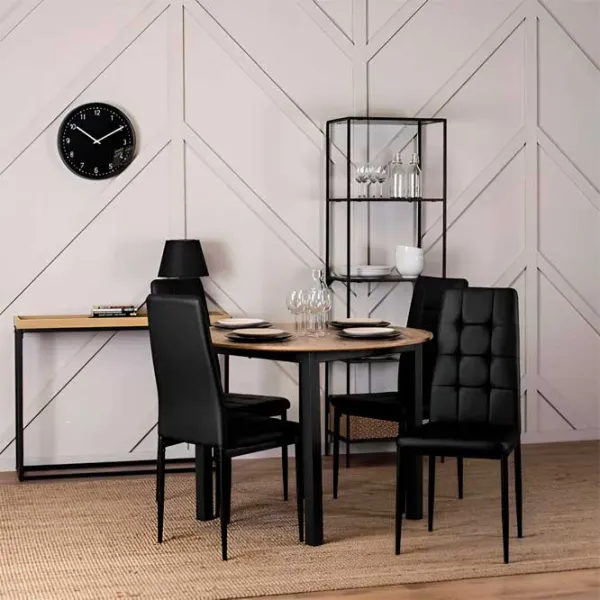 Scaun de bucătărie Mebel Elite Tex 2 Eko Piele artificială/ Black Black photo 5