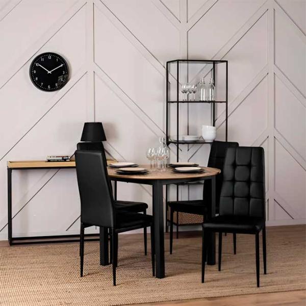 Scaun de bucătărie Mebel Elite Tex 2 Eko Piele artificială/ Black Black photo 5