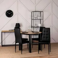 Scaun de bucătărie Mebel Elite Tex 2 Eko Piele artificială/ Black Black photo 5