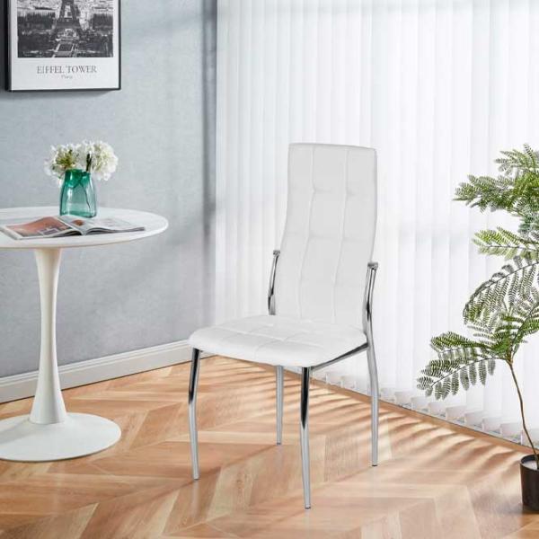 Кухонный стул Mebel Elite Molly Искусственная кожа/ Белый Серый photo 5 Кухонный стул Mebel Elite Molly Искусственная кожа/ Белый Серый photo 5