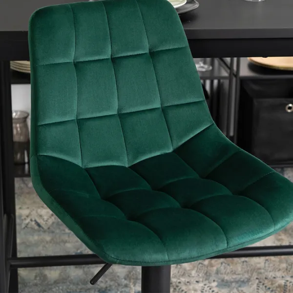 Scaun de bar Mebel Elite 5727610 Catifea / Metal / Green photo 3 Scaun de bar Mebel Elite 5727610 Catifea / Metal / Green photo 3