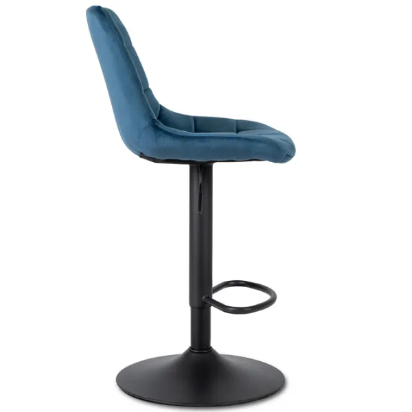 Scaun de bar Mebel Elite 5727572 Catifea / Metal / Navy Blue photo 2 Scaun de bar Mebel Elite 5727572 Catifea / Metal / Navy Blue photo 2