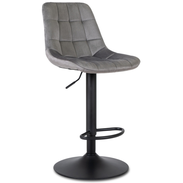 Барный стул Mebel Elite 5727598 Бархат / Металл / Grey photo 2 Барный стул Mebel Elite 5727598 Бархат / Металл / Grey photo 2
