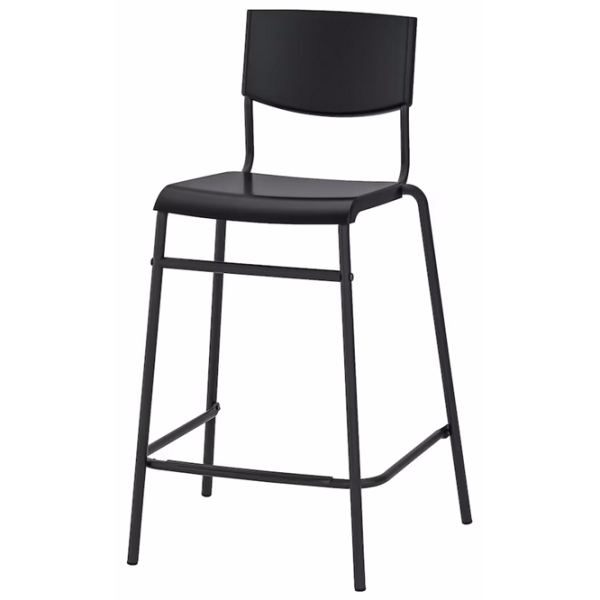Барный стул Ikea 5406057 Пластик / Сталь / Черный photo 1 Барный стул Ikea 5406057 Пластик / Сталь / Черный photo 1