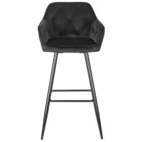 Барный стул Mebel Elite 5718245 Бархат / Металл / Черный