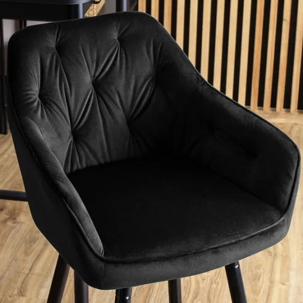 Scaun de bar Mebel Elite 5718245 Catifea / Metal / Black photo 3