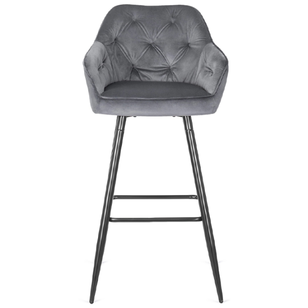Барный стул Mebel Elite 5718185 Бархат / Металл / Grey photo 2 Барный стул Mebel Elite 5718185 Бархат / Металл / Grey photo 2