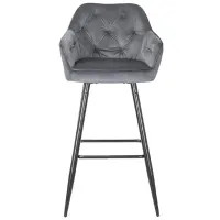 Барный стул Mebel Elite 5718185 Бархат / Металл / Grey photo 2
