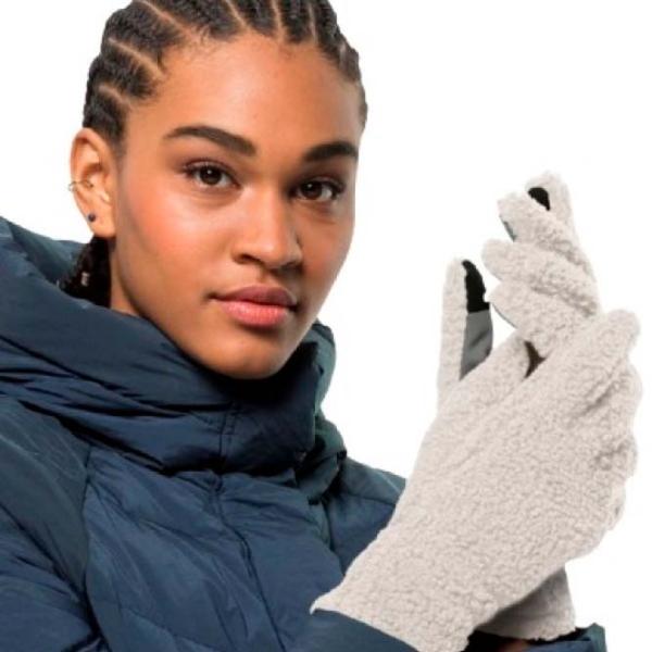 Перчатки для женщин Jack Wolfskin High Curl Glove W Бежевый photo 2