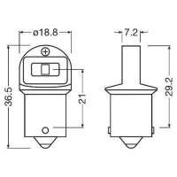 Автомобильная лампа Osram 5007DWP-02B светодиодная / R5W / BA15s / 5 Вт / photo 3