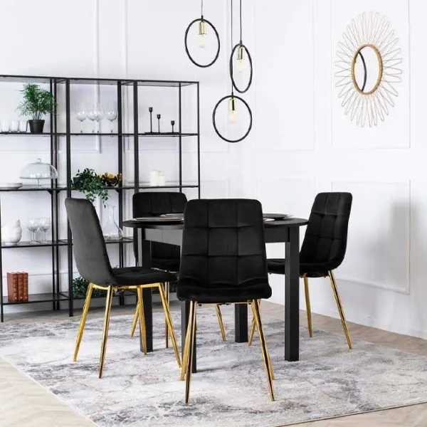 Scaun de bucătărie Mebel Elite York Velur/ Black Gold photo 2