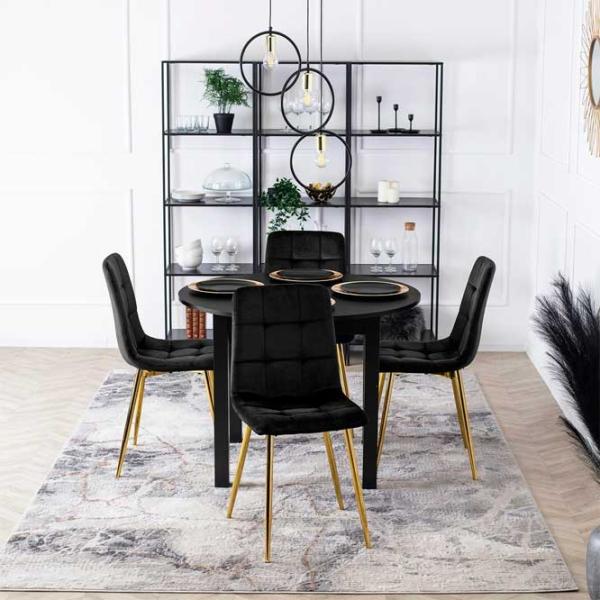Scaun de bucătărie Mebel Elite York Velur/ Black Gold photo 5