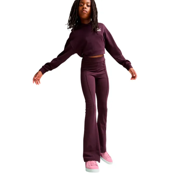 Colanți sport pentru fete Puma Classics Seasonal Flared Leggings G Strâns / Midnight Plum photo 5