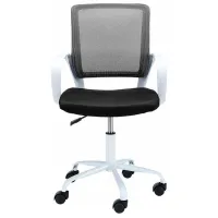 Fotoliu de birou Akord FD-6 Pânză, plasă acrilică/ White Black