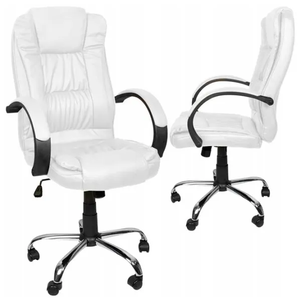 Fotoliu de birou Malatec 23240 Piele artificială/ White photo 3