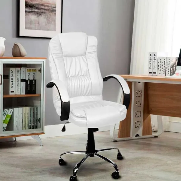 Fotoliu de birou Malatec 23240 Piele artificială/ White photo 5