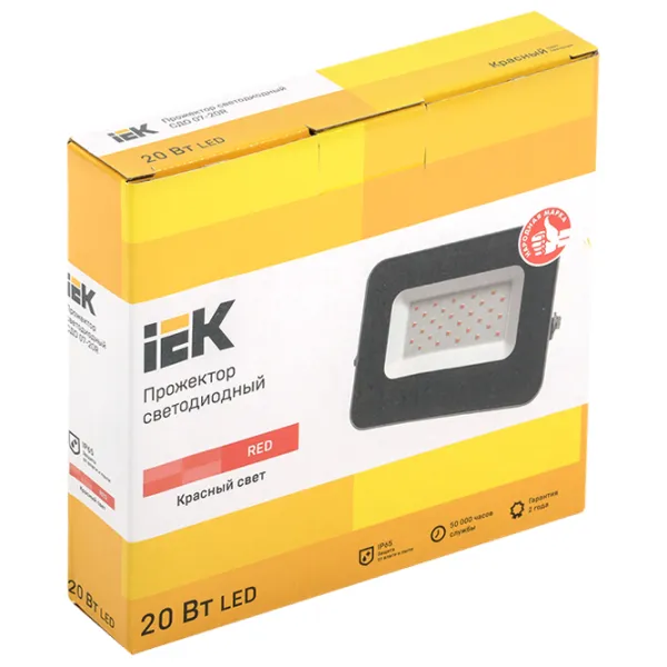 Прожекторы IEK СДО 07-20R Красный / 400 лм photo 2 Прожекторы IEK СДО 07-20R Красный / 400 лм photo 2