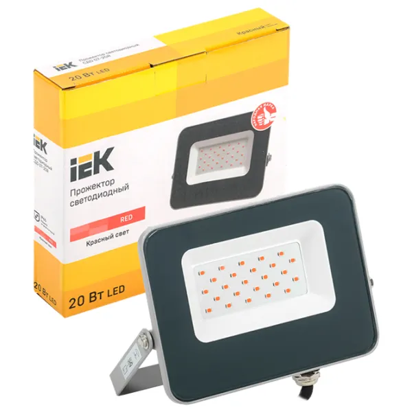 Прожекторы IEK СДО 07-20R Красный / 400 лм photo 3 Прожекторы IEK СДО 07-20R Красный / 400 лм photo 3