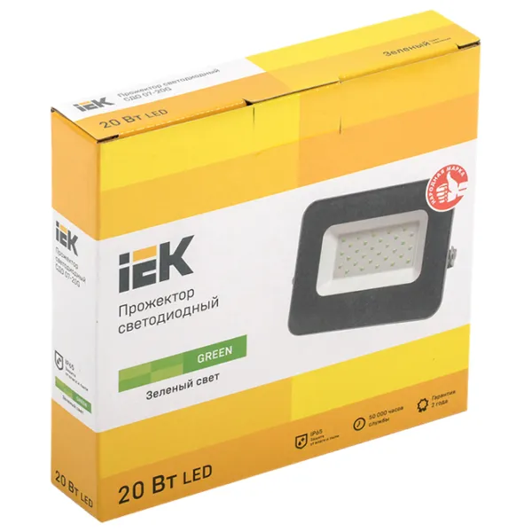 Прожекторы IEK СДО 07-20G Зеленый / 2100 лм photo 2 Прожекторы IEK СДО 07-20G Зеленый / 2100 лм photo 2