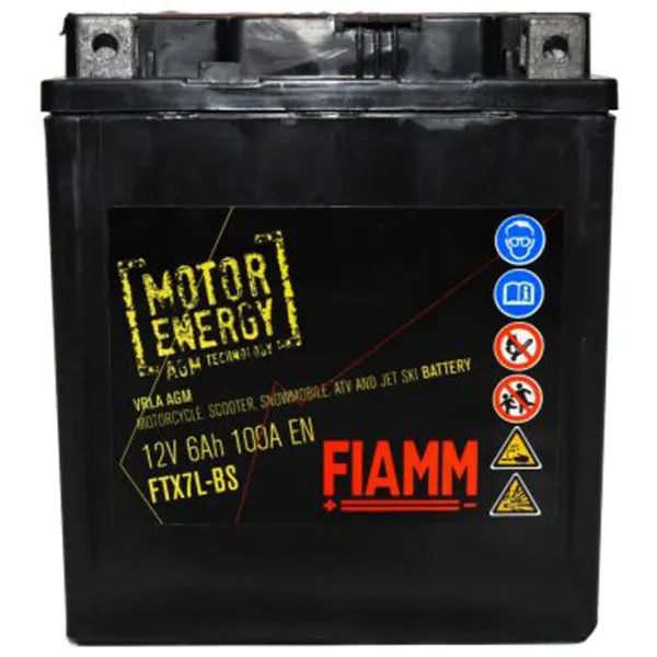 Аккумулятор для мотоцикла Fiamm FTX7L 100A / 6 Ач  photo 1