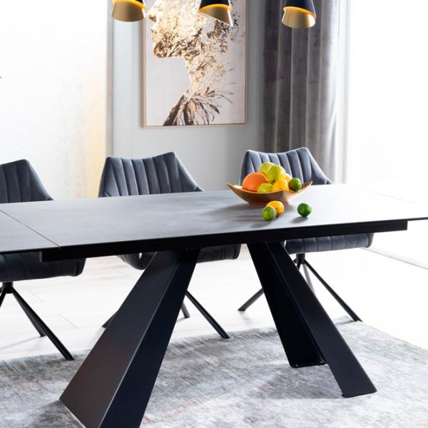Кухонный стол раскладной Signal Salvadore 160 Керамика/ Marble Gray photo 2 Кухонный стол раскладной Signal Salvadore 160 Керамика/ Marble Gray photo 2