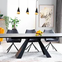 Masă de bucătărie extensibilă Signal Salvadore 160 Ceramică/ Marble Gray photo 3