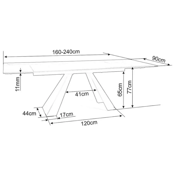 Кухонный стол раскладной Signal Salvadore 160 Керамика/ Marble Gray photo 4 Кухонный стол раскладной Signal Salvadore 160 Керамика/ Marble Gray photo 4