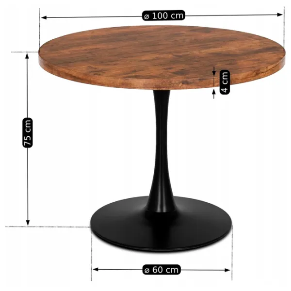 Masă de bucătărie Mebel Elite Lino 100 MDF/ Rustic Oak photo 2