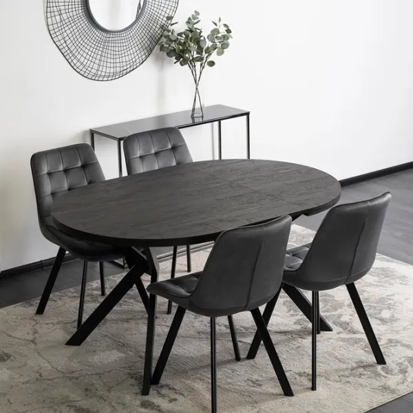 Masă de bucătărie extensibilă Mebel Elite Lukas 250 MDF/ Black photo 4