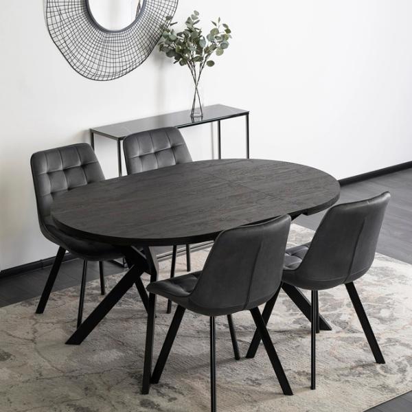 Masă de bucătărie extensibilă Mebel Elite Lukas 250 MDF/ Black photo 4