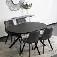 Masă de bucătărie extensibilă Mebel Elite Lukas 250 MDF/ Black photo 4