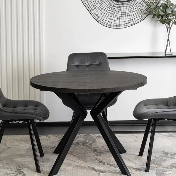 Masă de bucătărie extensibilă Mebel Elite Lukas 250 MDF/ Black photo 6